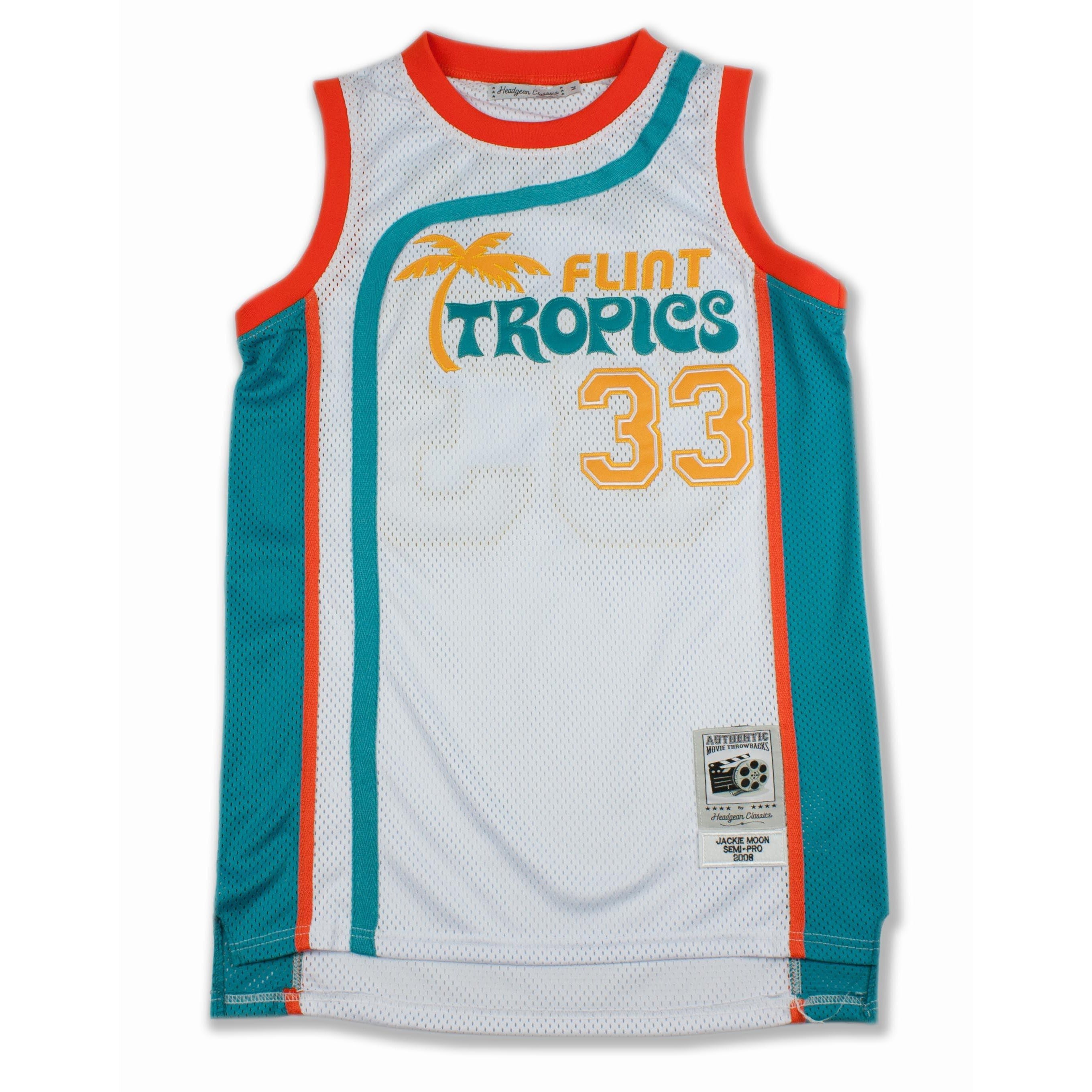 Flint Tropics Semi Pro Basketball Jersey White Green – Jersey Junkiez