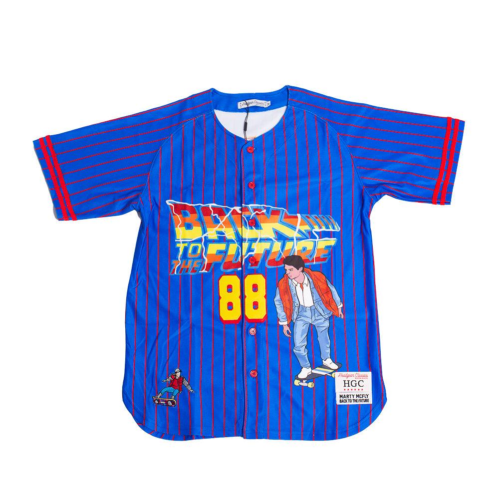 Marty McFly 15 Pinstriped Baseball Jersey Back to the Future II Prediction