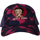 BETTY BOOP CAMO TRUCKER HAT (PURPLE)