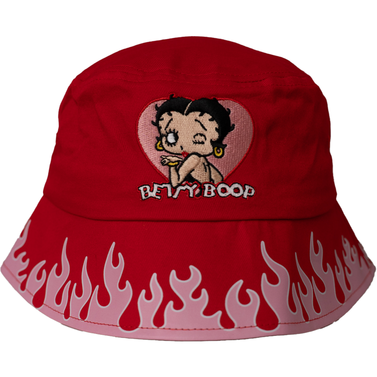 BETTY BOOP FLAMES BUCKET HAT (RED/PINK)