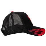 BETTY BOOP FLAME TRUCKER HAT (BLACK/RED)