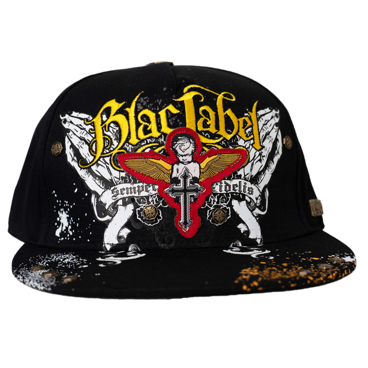 BLAC LABEL PRAYING HANDS SNAPBACK HAT (BLACK)