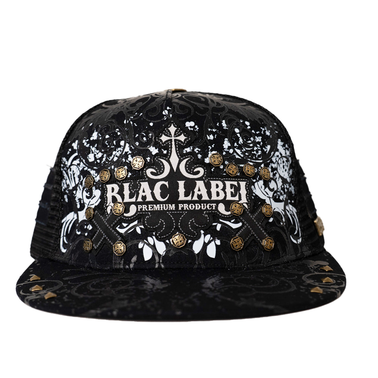 BLAC LABEL PREMIUM CROSS SNAPBACK HAT (BLACK)