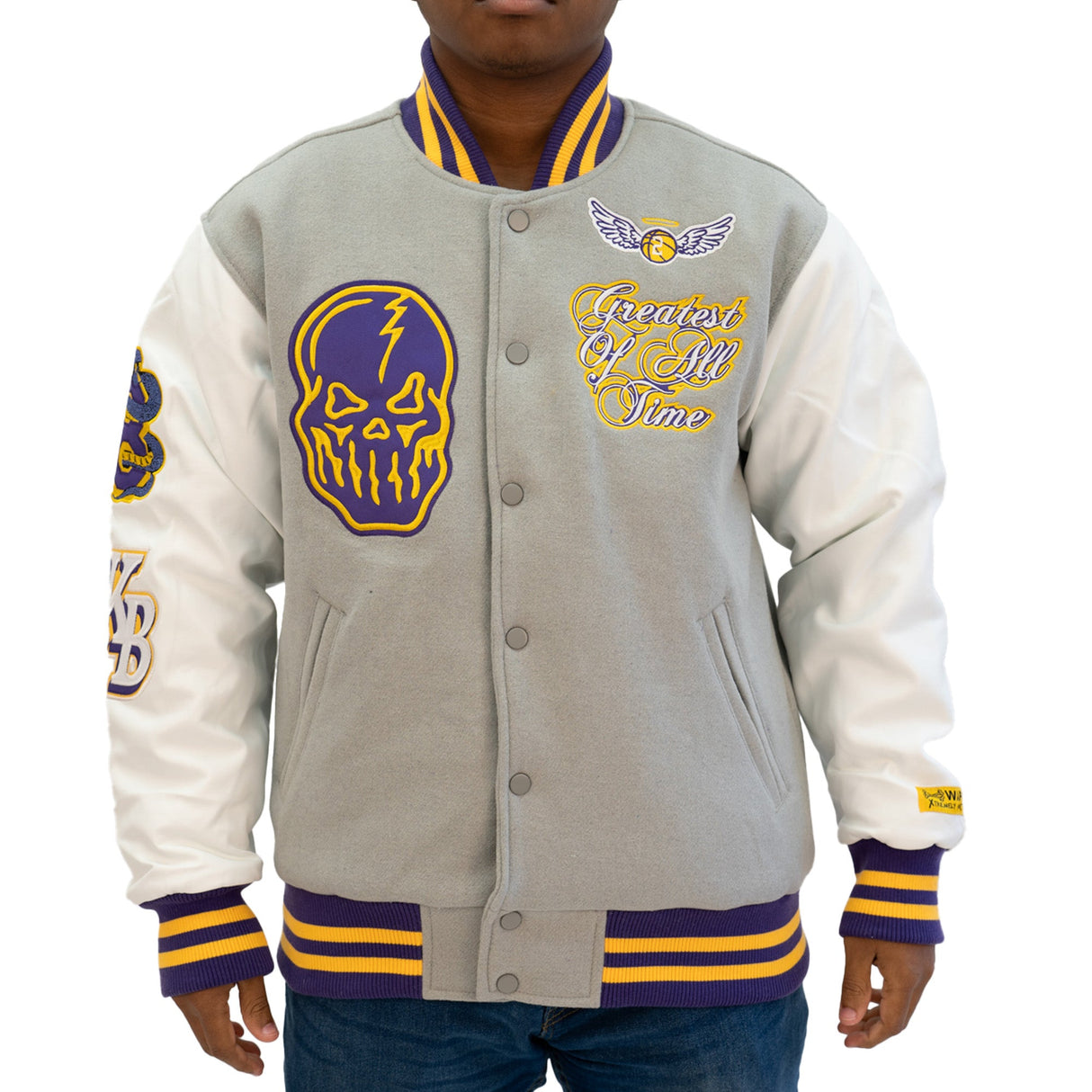 BRAND X WORLD CHAMPION KOBE VARSITY JACKET (GREY)