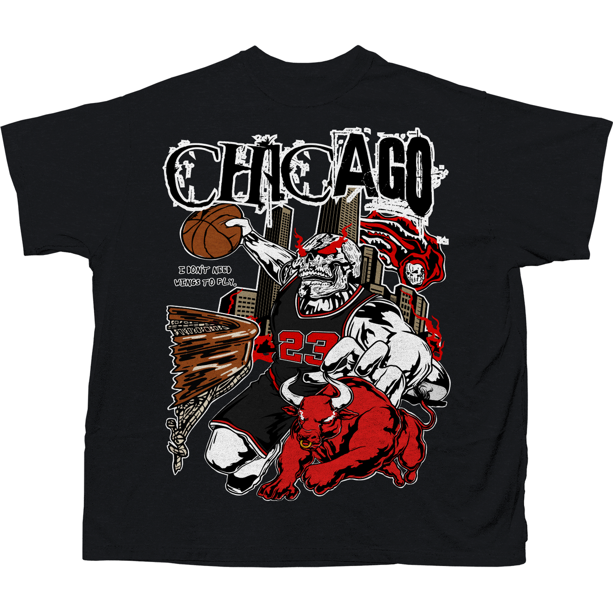 BRAND X CHICAGO DON'T NEED WINGS T-SHIRT (BLACK)