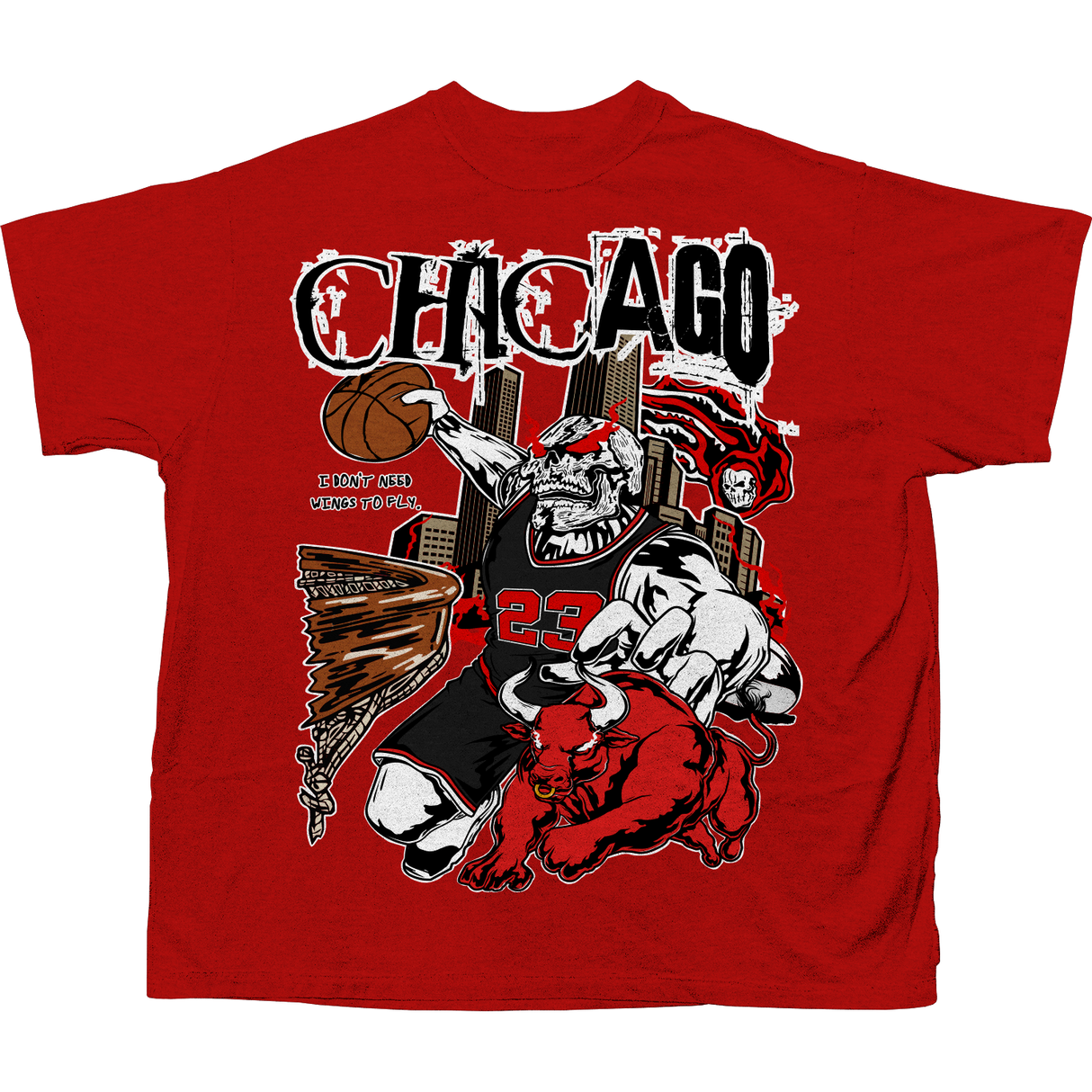 BRAND X CHICAGO DON'T NEED WINGS T-SHIRT (RED)