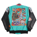 BRAND X MEMPHIS RAISE HELL VARSITY JACKET (TEAL)