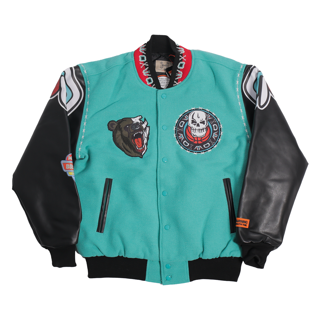 BRAND X MEMPHIS RAISE HELL VARSITY JACKET (TEAL)