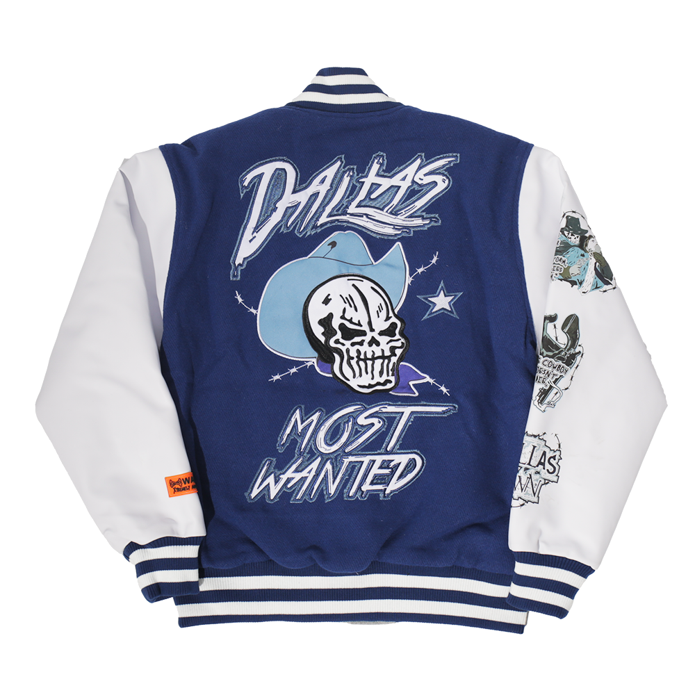 BRAND X DALLAS MOST WANTED YOUTH VARSITY JACKET (NAVY)