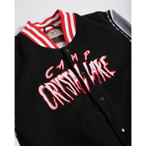 BRAND X JASON CAMP CRYSTAL LAKE VARSITY JACKET (BLACK/WHITE)