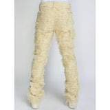 THRASHED DISTRESSED STACKED DENIM (CREAM)