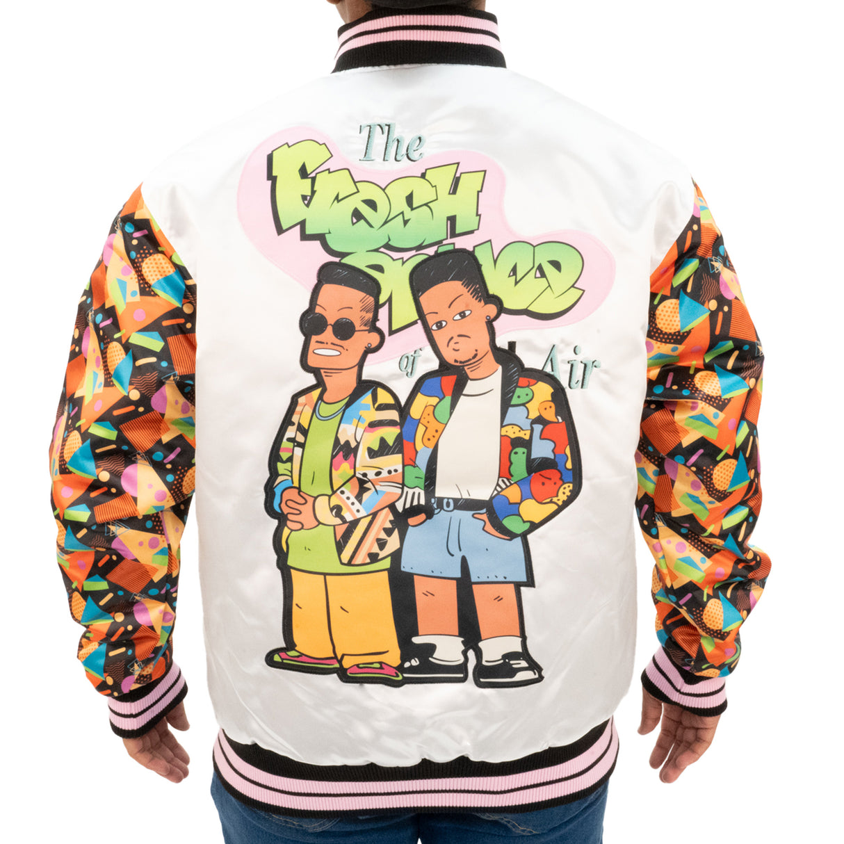 YOUTH FRESH PRINCE RETRO SATIN JACKET (WHITE)