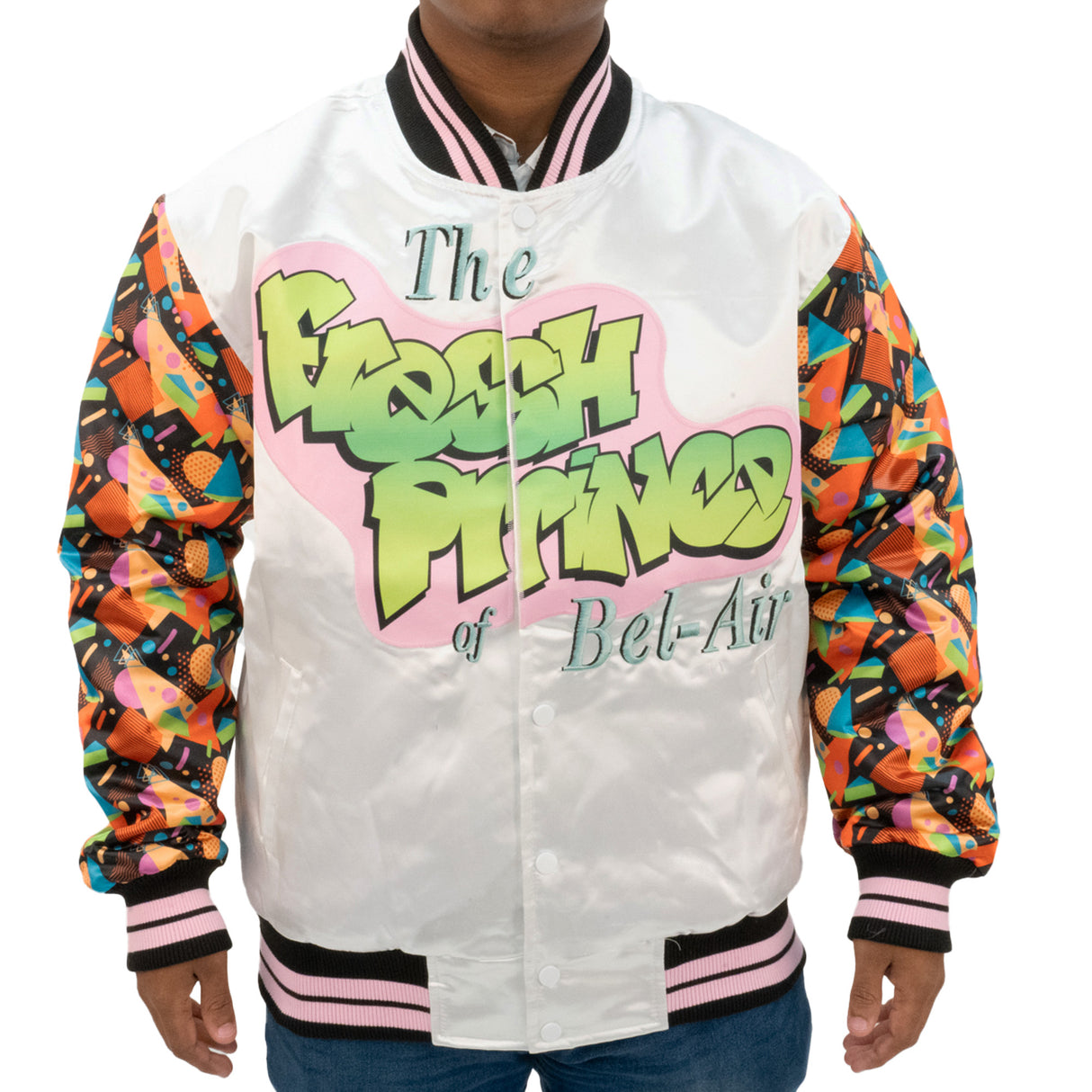 YOUTH FRESH PRINCE RETRO SATIN JACKET (WHITE)