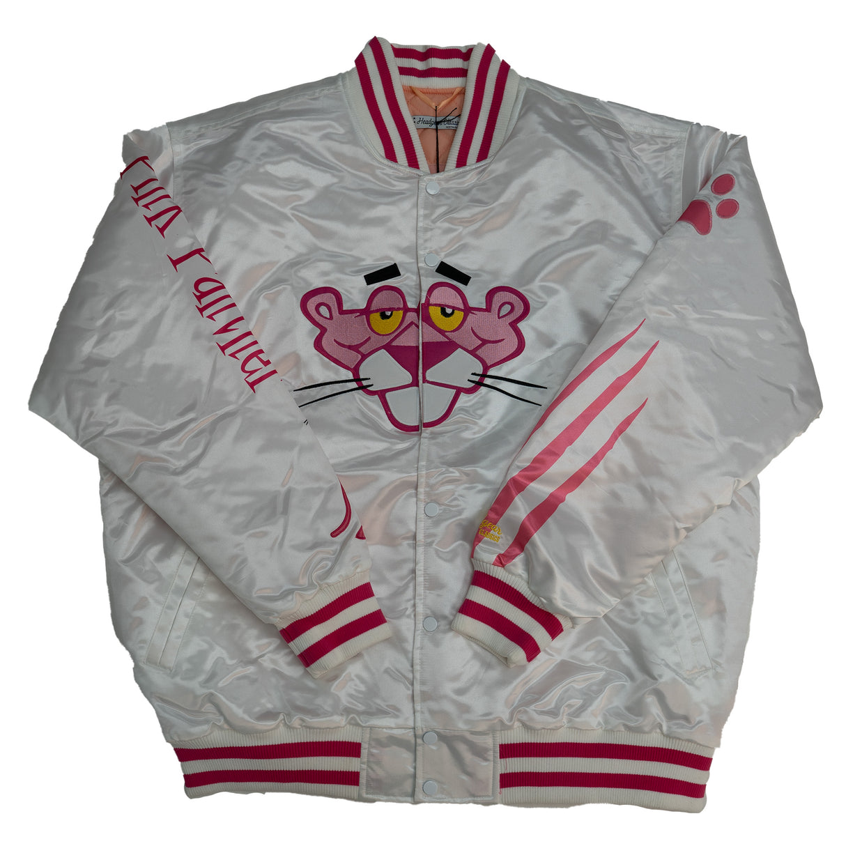 PINK PATHER SATIN JACKET (WHITE)