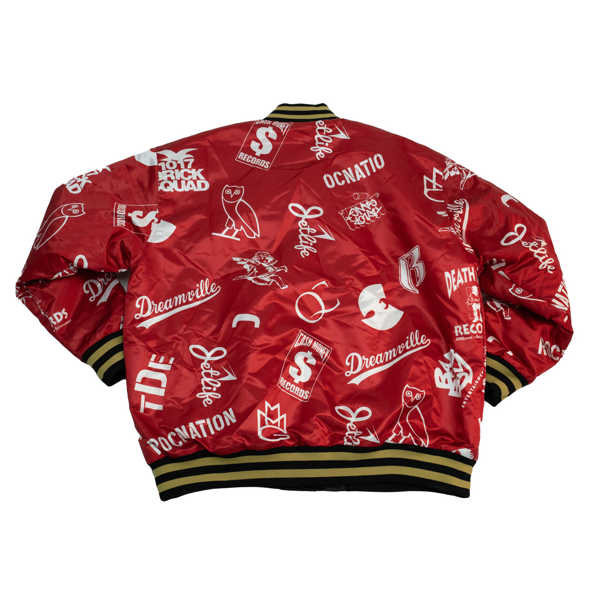 HIPHOP LABEL SATIN JACKET (RED)