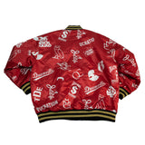 HIPHOP LABEL SATIN JACKET (RED)