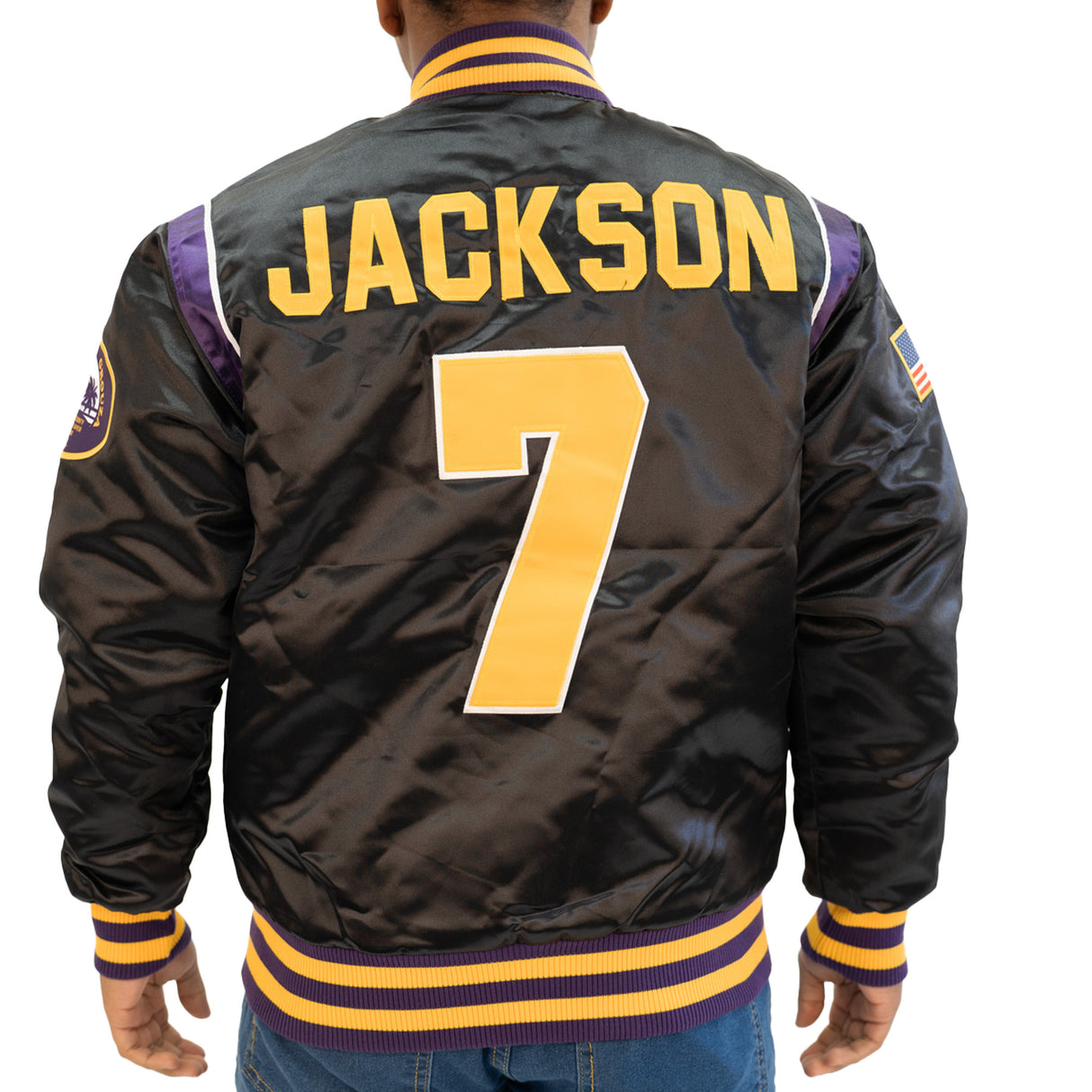 LAMAR JACKSON HIGHSCHOOL SATIN JACKET (BLACK)