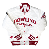 CAITLIN CLARK DOWLING CATHOLIC SATIN JACKET (WHITE)