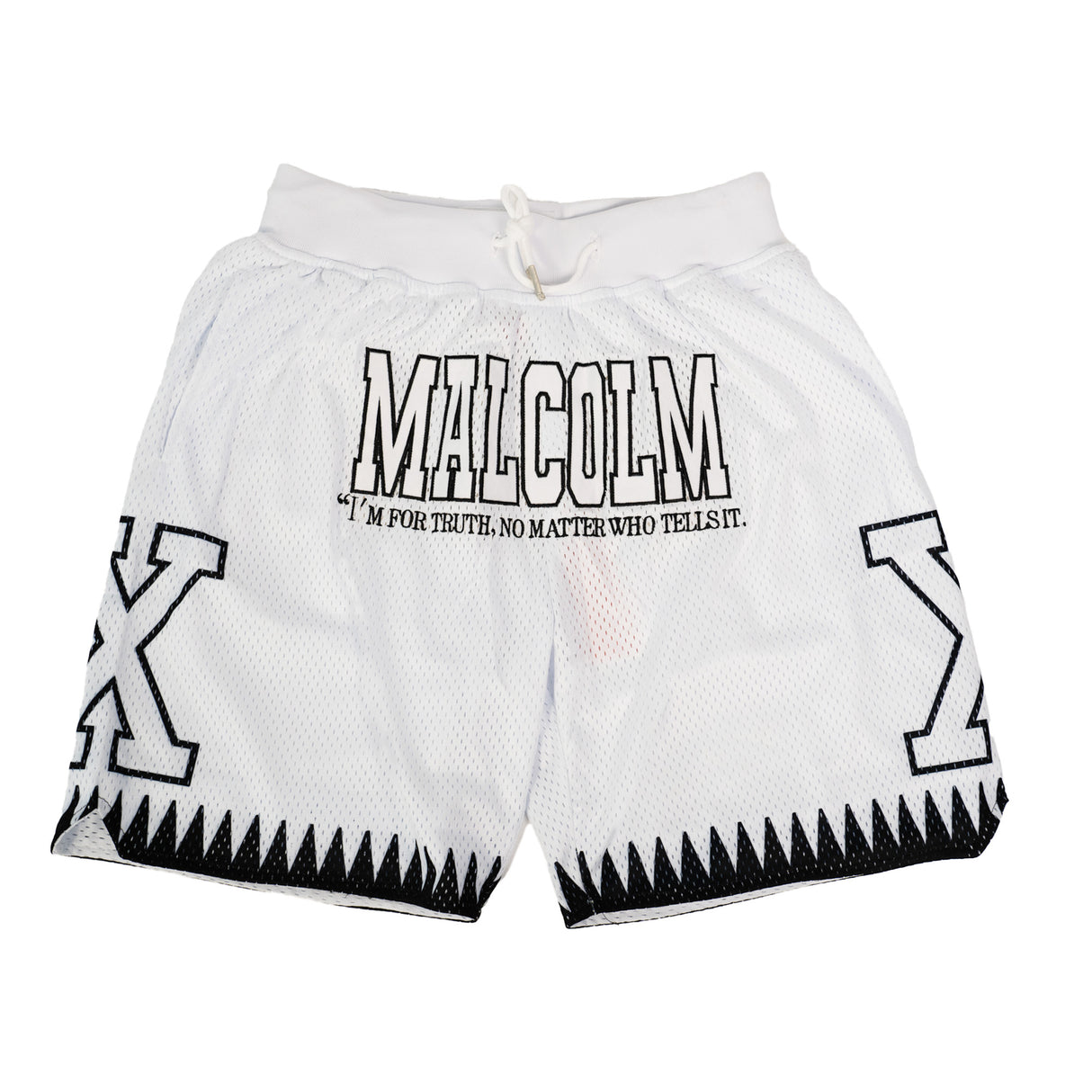 MALCOLM X FOR THE TRUTH SHORTS (WHITE)