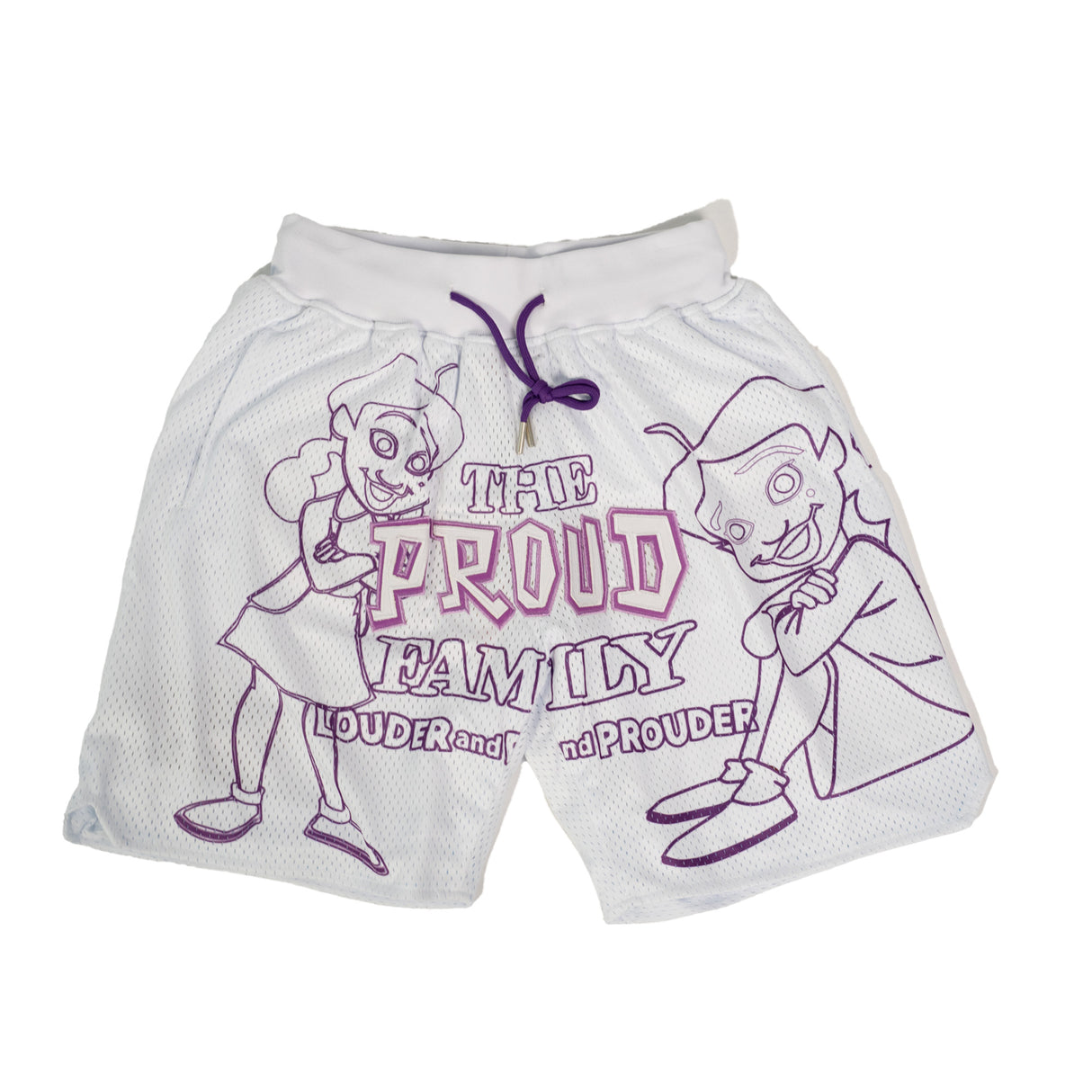 YOUTH THE PROUD FAMILY LOUDER AND PROUDER SHORTS (WHITE)