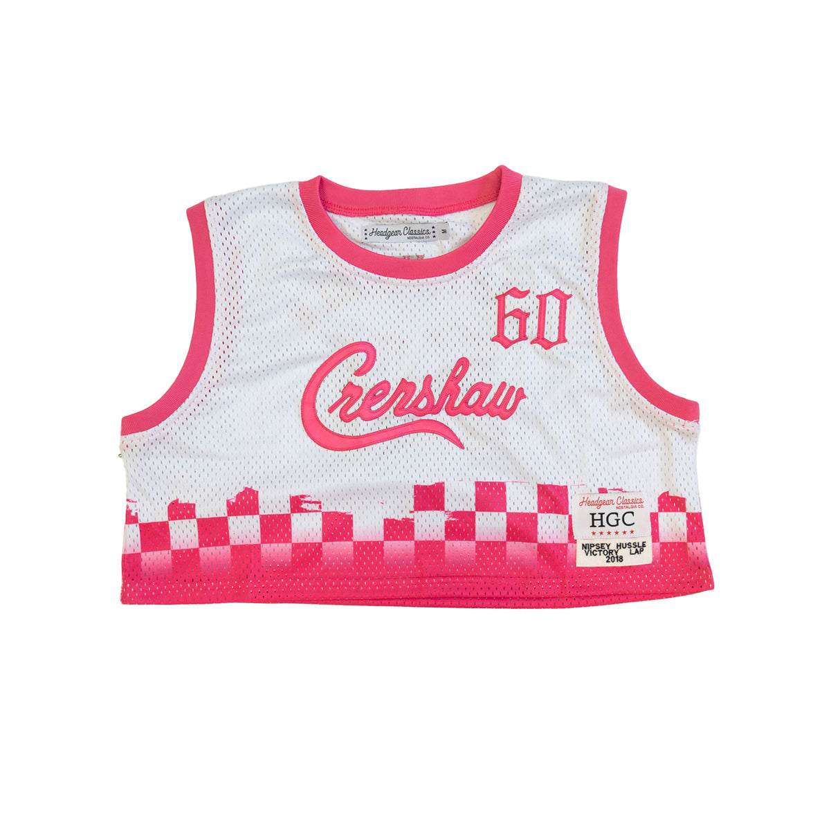 NIPSEY HUSSLE CRENSHAW CROP TOP BASKETBALL JERSEY (WHITE)