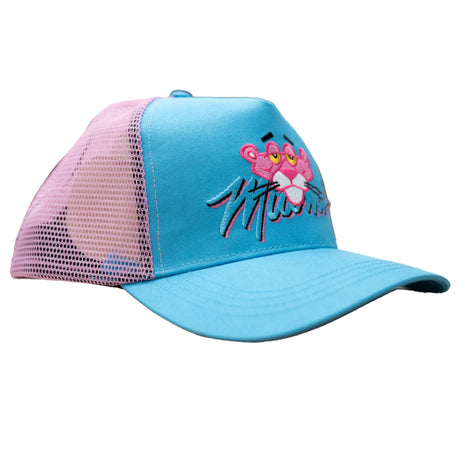 PINK/BLUE PANTHER TRUCKER HAT