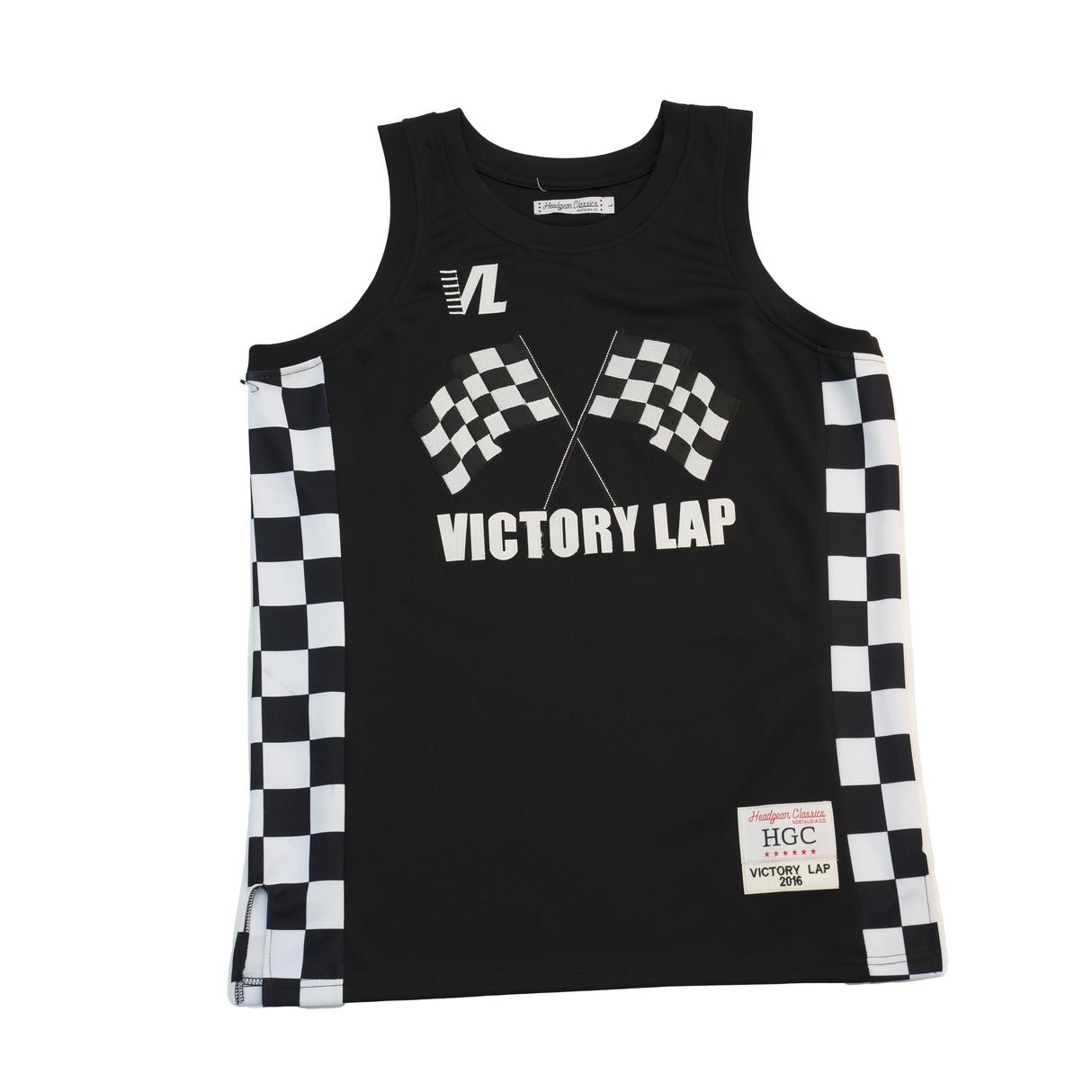 VICTORY LAP FLAGS BASKETBALL JERSEY (BLACK)