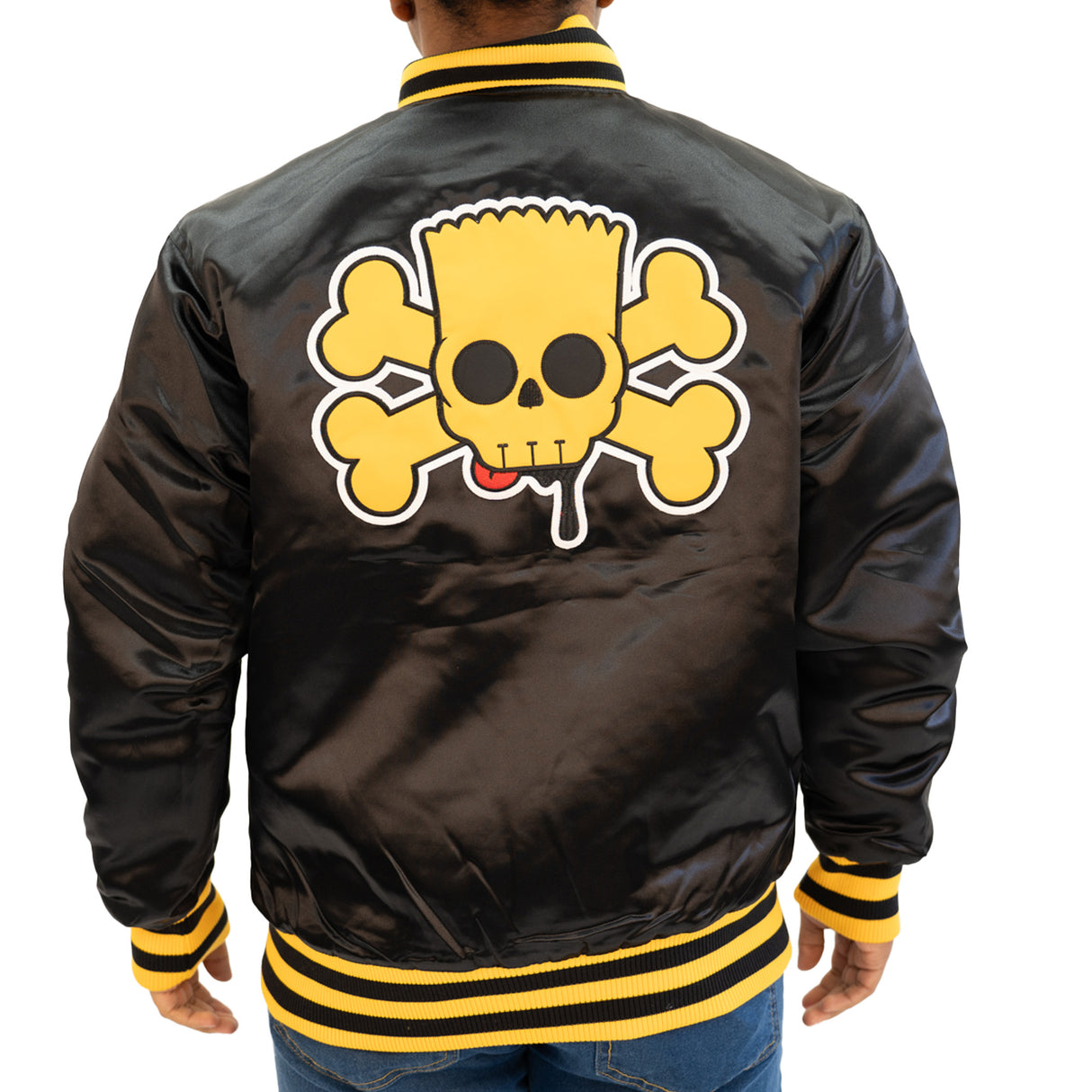 BART SIMPSON SKULL SATIN JACKET BLACK