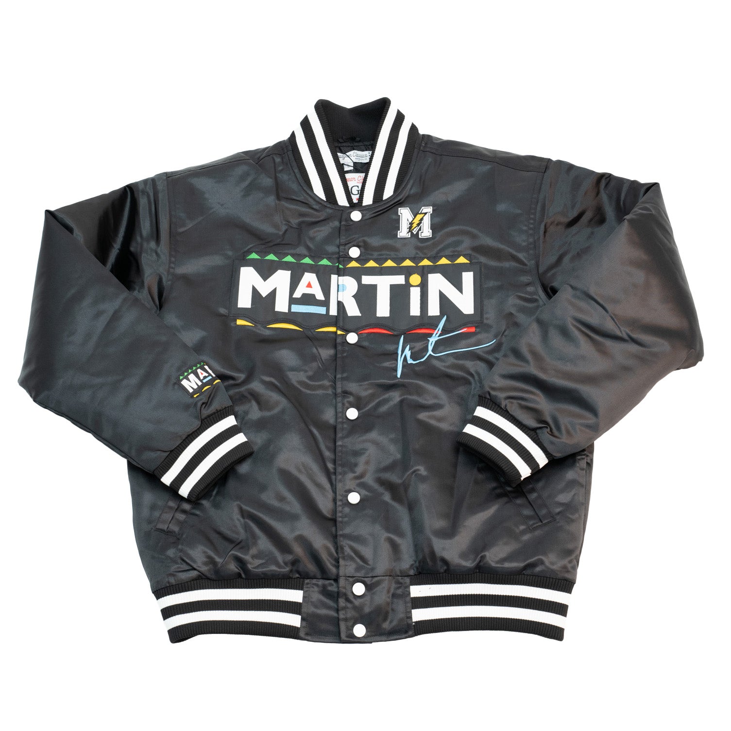 MARTIN WARM UP SATIN JACKET BLACK Allstarelite