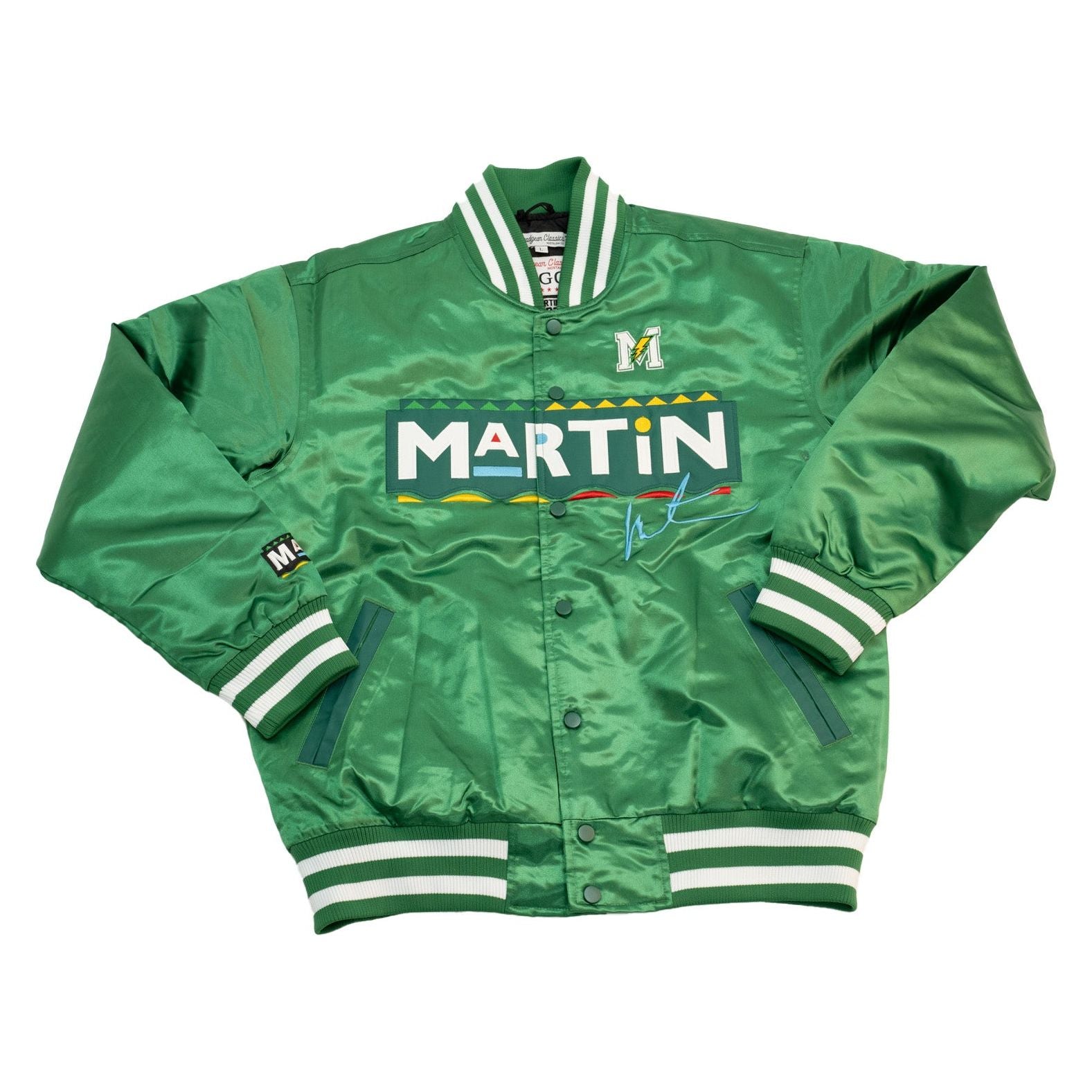 MARTIN WARM UP SATIN JACKET GREEN Allstarelite