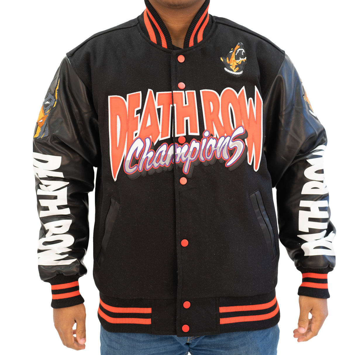 YOUTH DEATH ROW CHAMPS VARSITY JACKET (BLACK)