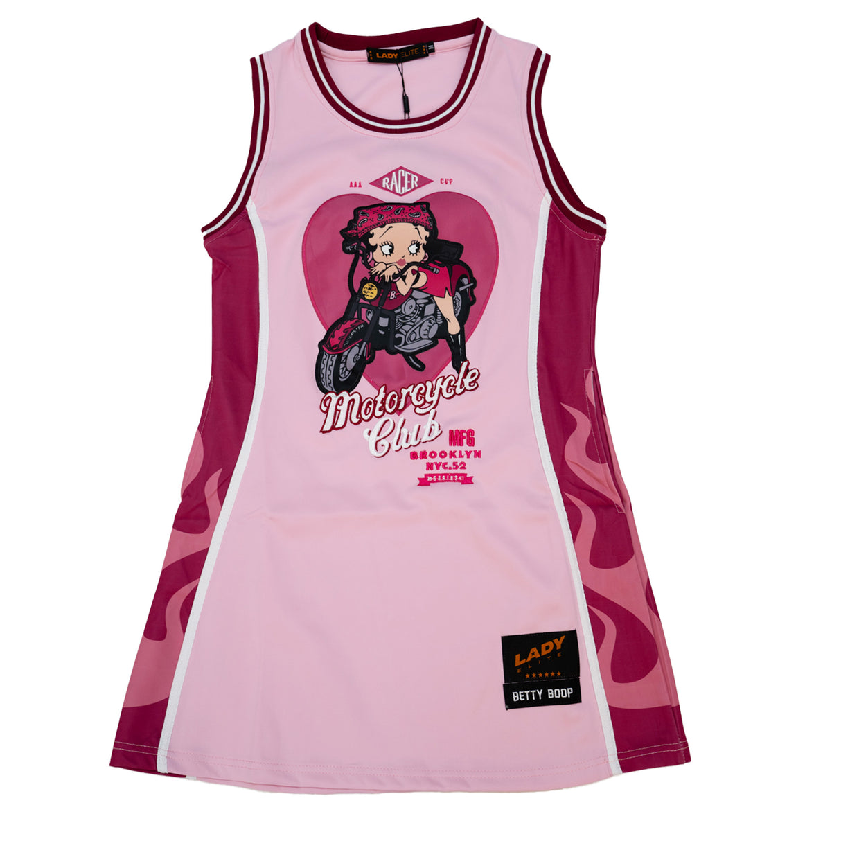 BETTY BOOP MOTORCYCLE CLUB JERSEY DRESS (PINK)