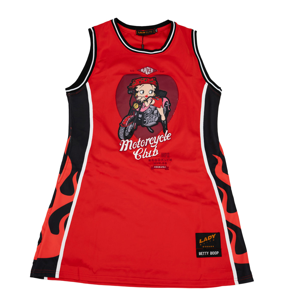 BETTY BOOP MOTORCYCLE CLUB JERSEY DRESS (RED)