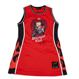 BETTY BOOP MOTORCYCLE CLUB JERSEY DRESS (RED)