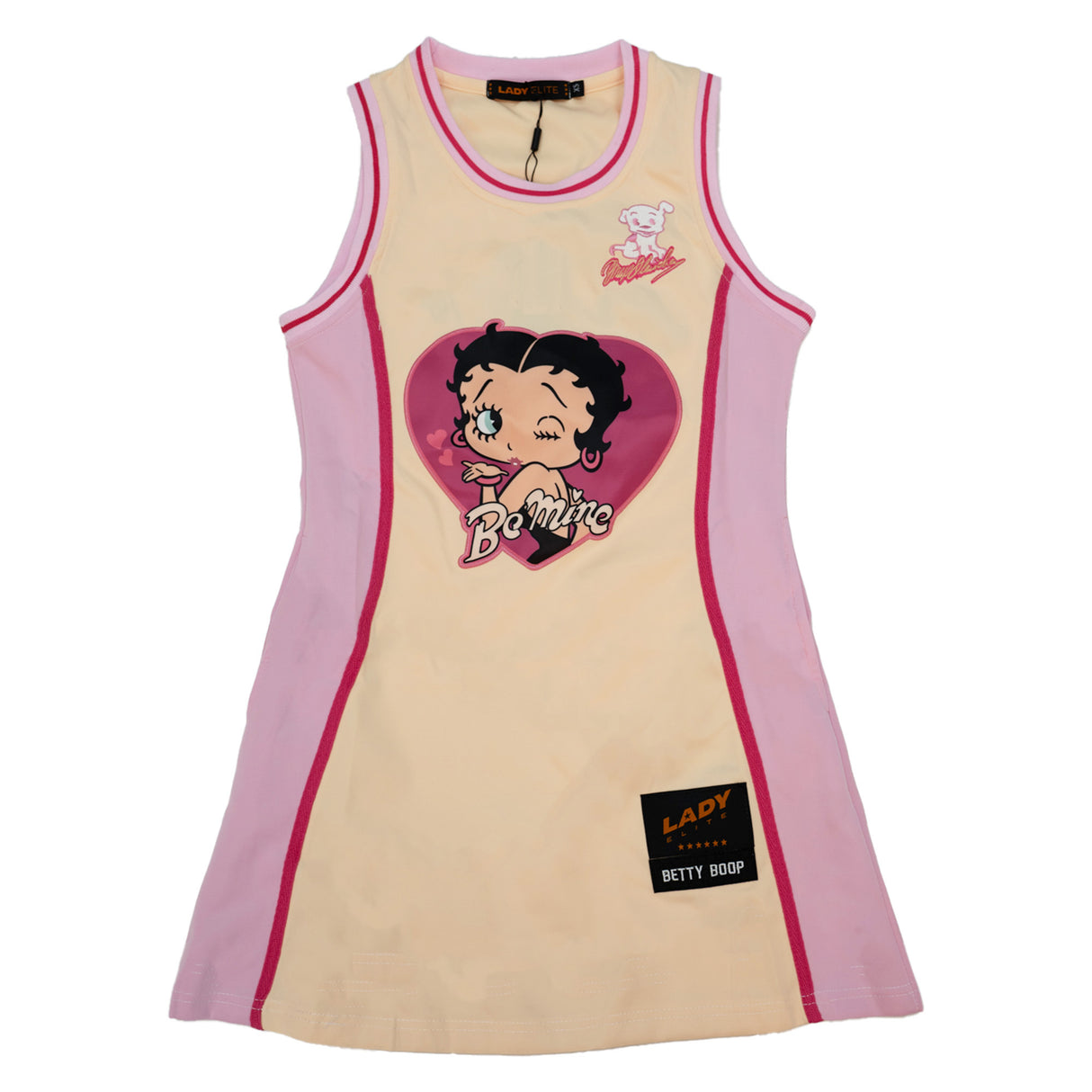 BETTY BOOP VALENTINES JERSEY DRESSS (CREAM/PINK)