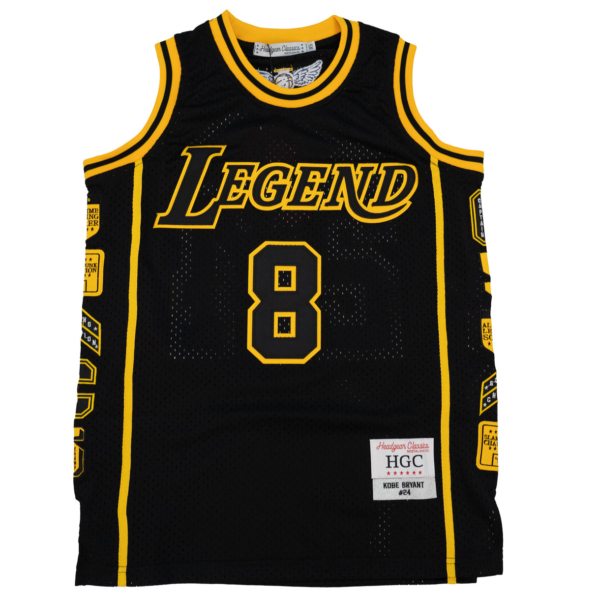 LEGEND MAMBA PATCH BASKETBALL JERSEY (BLACK/YELLOW)