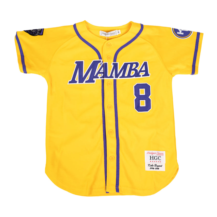 MAMBA BUTTON DOWN YOUTH BASEBALL JERSEY (GOLD)