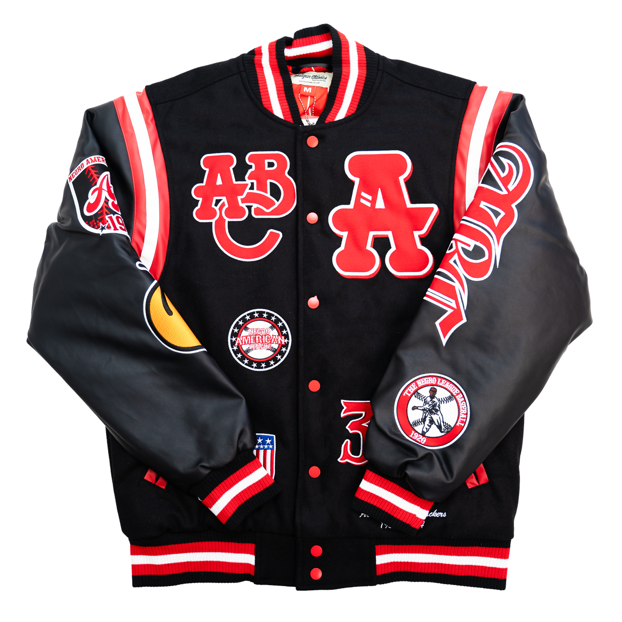 A.B.C BLACK  VARSITY JACKET (BLACK)