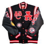 A.B.C BLACK  VARSITY JACKET (BLACK)