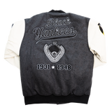 NY BLACK YANKEES VARSITY JACKET (GREY)