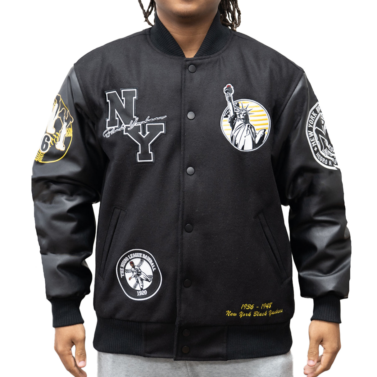 NY BLACK YANKEES VARISTY JACKET (BLACK)