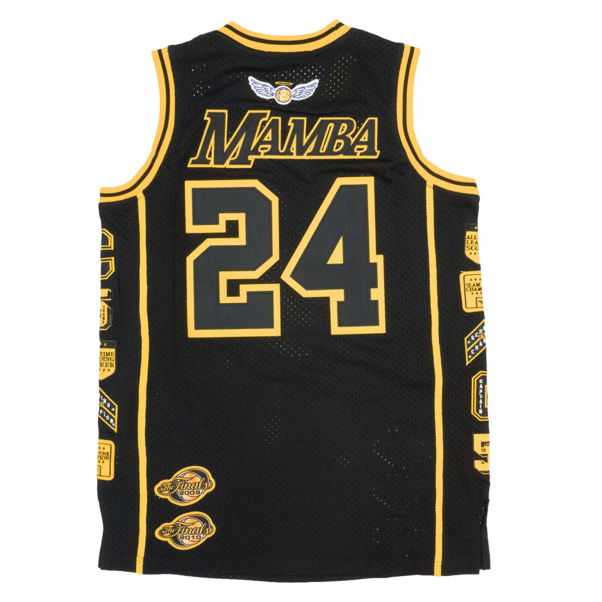 LEGEND MAMBA PATCH BASKETBALL JERSEY (BLACK/YELLOW)