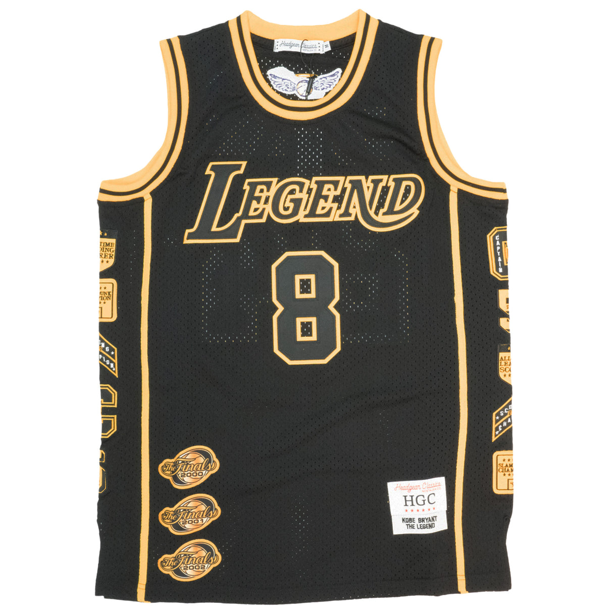 LEGEND MAMBA PATCH BASKETBALL JERSEY (BLACK/YELLOW)