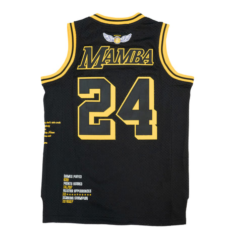 LEGEND MAMBA STATS POEM BASKETBALL JERSEY (BLACK/YELLOW)