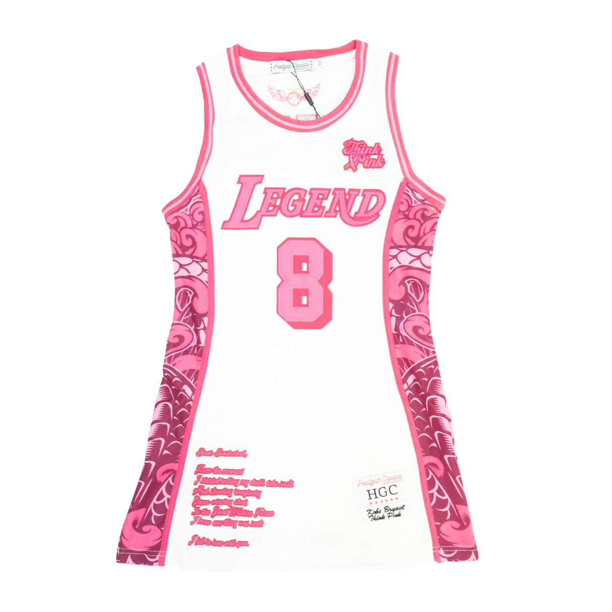 KOBE BRYANT LEGEND THINK PINK JERSEY DRESS (WHITE)