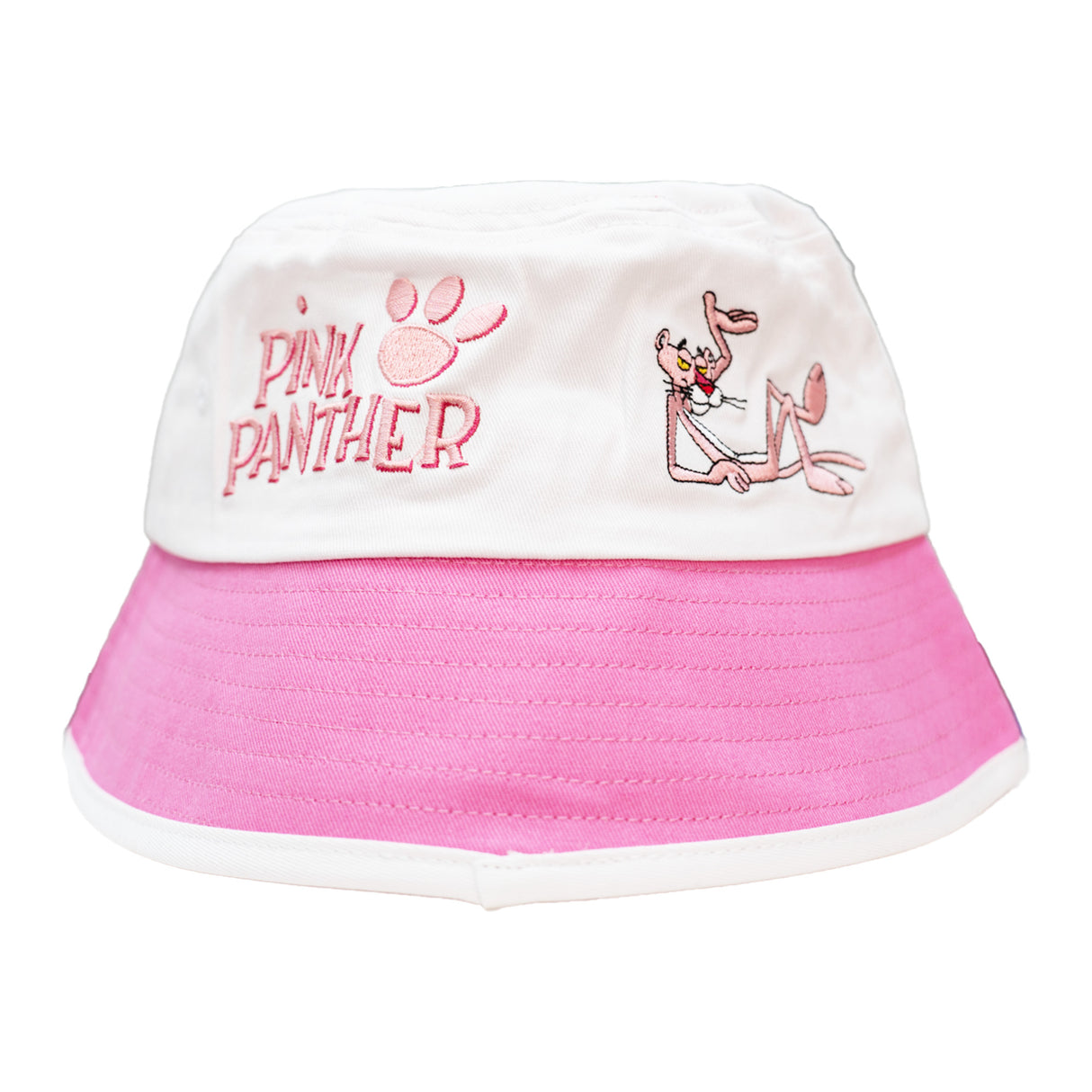 PINK PANTHER PATCHES BUCKET HAT (WHITE)