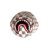 SHARK MOUTH STEALTH CHECKED BOARD BUCKET HAT (BEIGE)