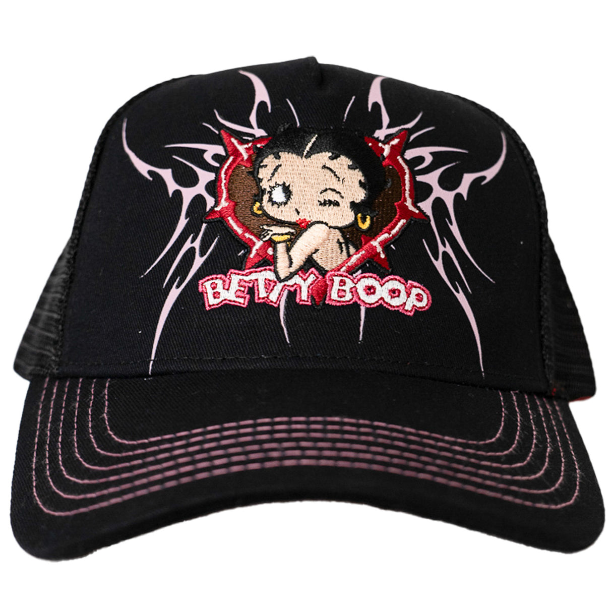 BETTY BOOP TRIBAL TRUCKER HAT (BLACK/PINK)