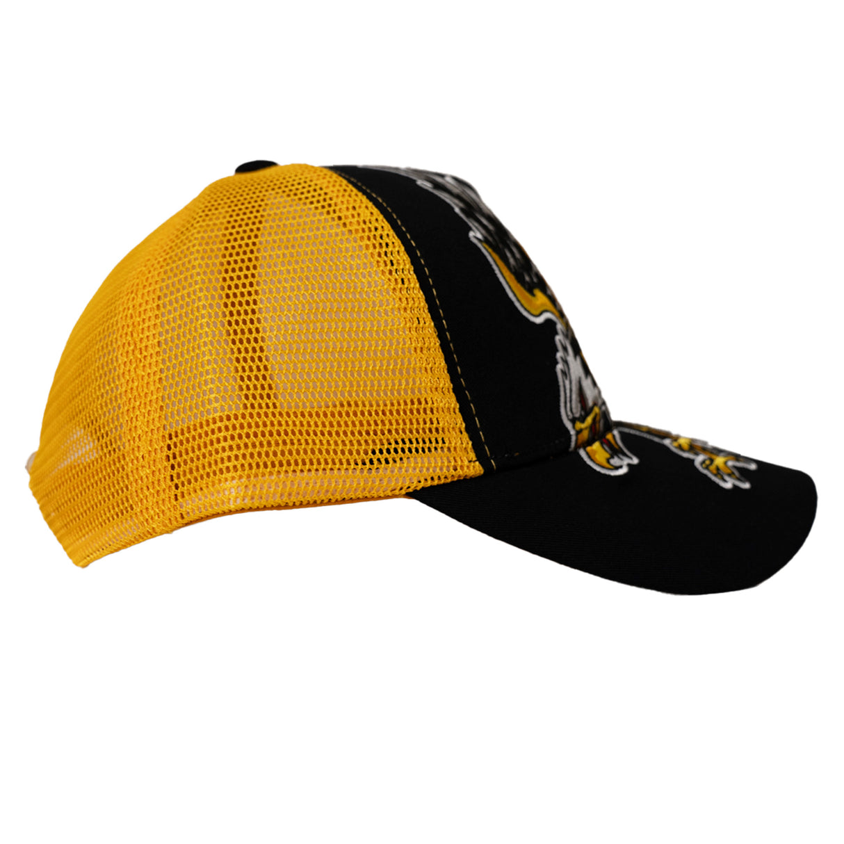 EAGLE TATTOO STYLE TRUCKER HAT (BLACK/YELLOW)