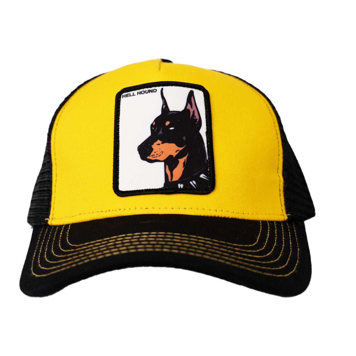 HELL HOUND PATCH TRUCKER HAT (YELLOW)